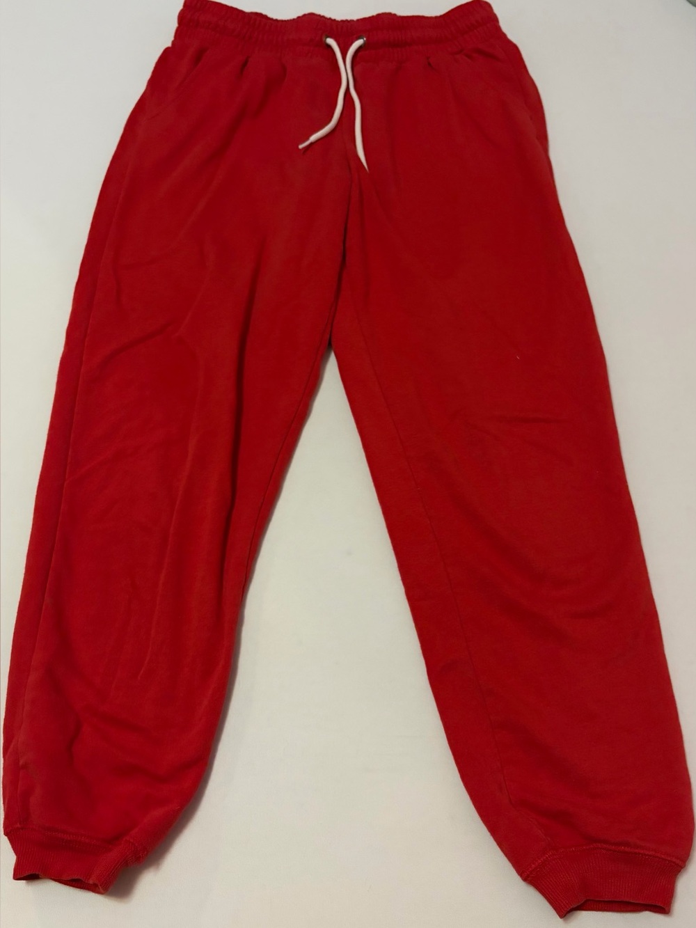 Red Drawstring Jogger Sweatpants